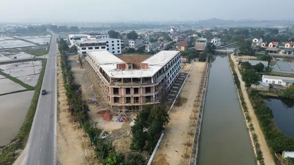 Toàn cảnh công trường nhìn từ flycam